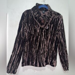 NWOT Willi Smith Velvet velour Cowl Neck Wrap Jacket